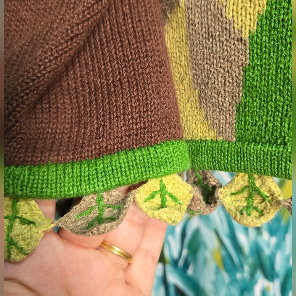 Storybook Knits Brown Sweater with Tiger Motif - Picture 4 of 5